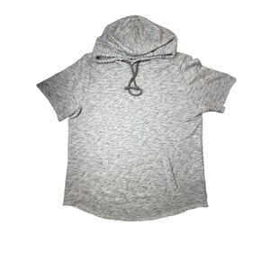 Hollister Gray Short Sleeve Hoodie Sweatshirt Women’s Size Large Casual Pullover